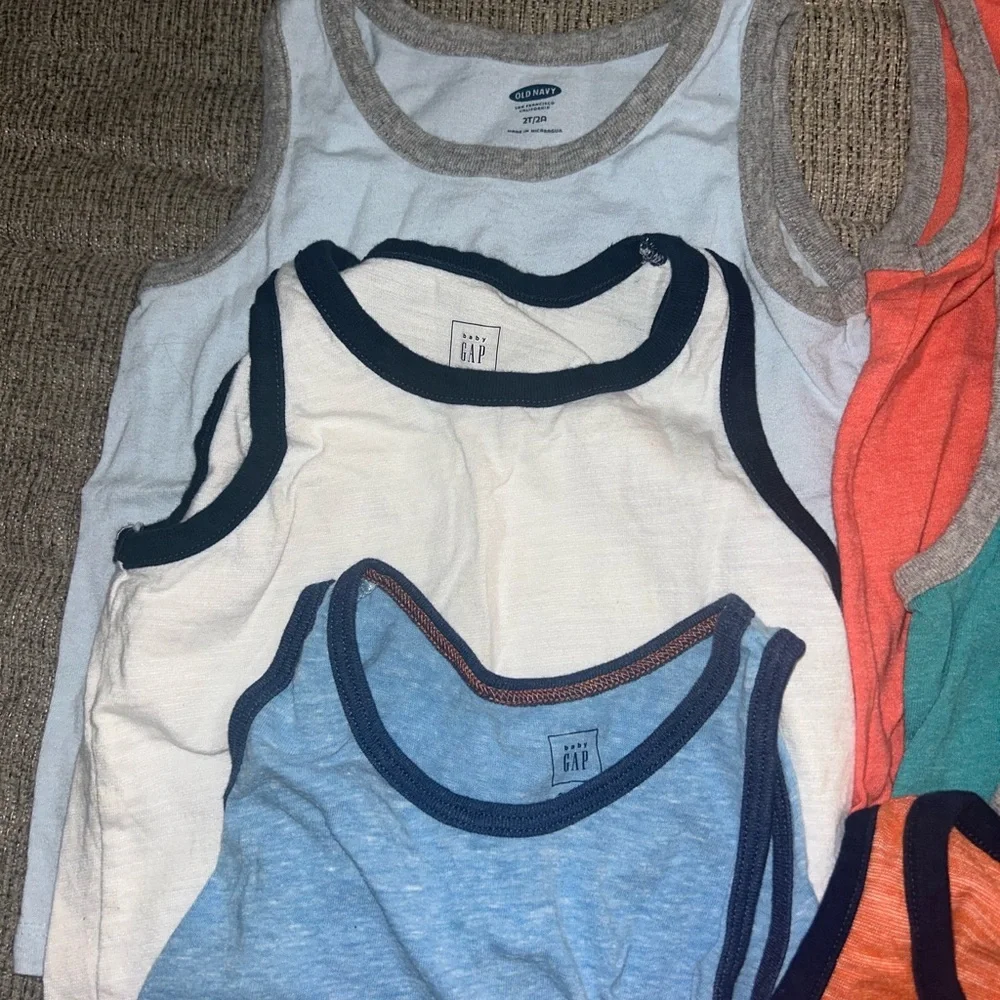 Lot of 7 different Kids Sleeveless Tank Tops - Assorted Colors size 2t - Picture 2 of 6